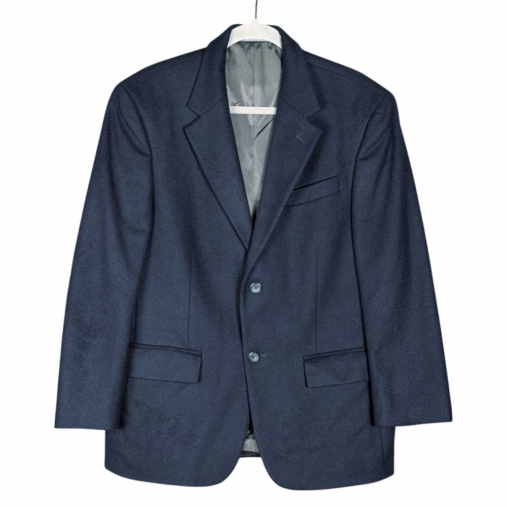 Oscar de la Renta Blazer Men’s 40S Navy Blue Cashmere Blend Office Quiet Luxury